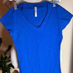 Blue V-Neck Women's Top